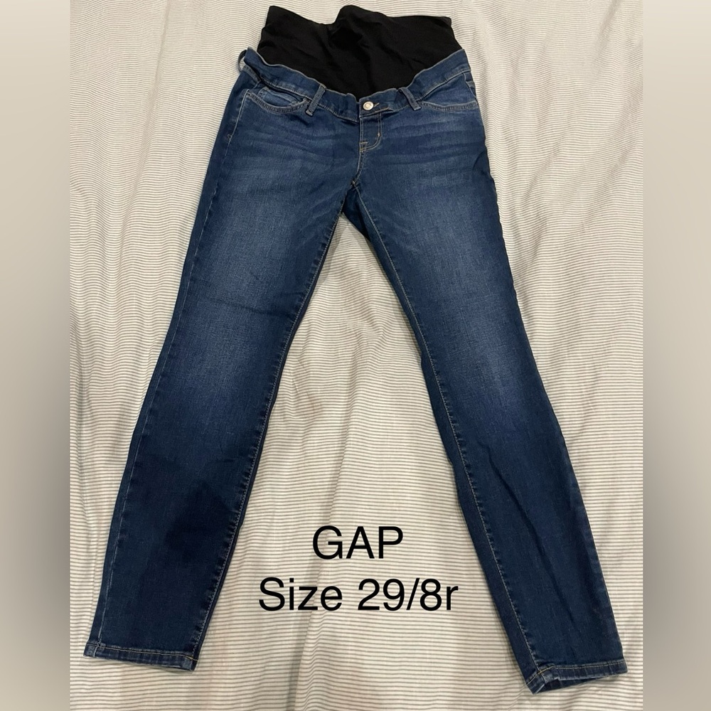 GAP Women's Maternity Skinny Jeans - Dark Blue